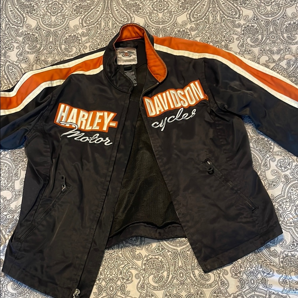 Harley-Davidson Black and Orange Jacket